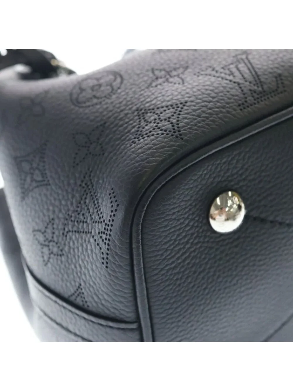 Louis Vuitton Mahina Blossom PM 2-Way Shoulder Bag Black Noir Leather Silver